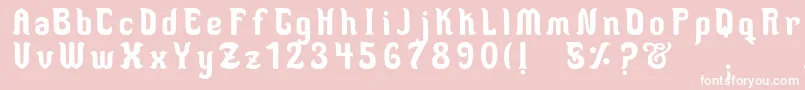 フォントMedusaScript – ピンクの背景に白い文字