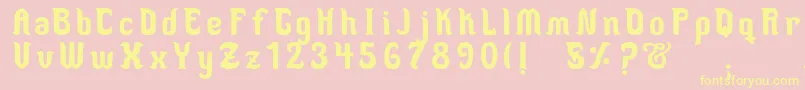 MedusaScript Font – Yellow Fonts on Pink Background