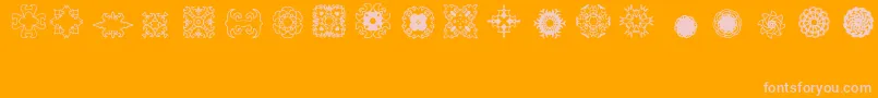 Ladoodles2-Schriftart – Rosa Schriften auf orangefarbenem Hintergrund