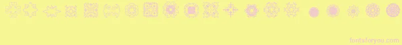 Ladoodles2-fontti – vaaleanpunaiset fontit keltaisella taustalla