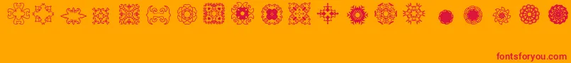 Fonte Ladoodles2 – fontes vermelhas em um fundo laranja
