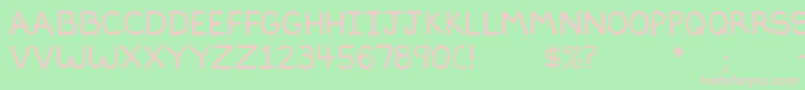 Dilbertfont2-fontti – vaaleanpunaiset fontit vihreällä taustalla
