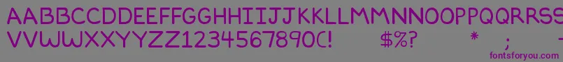 Dilbertfont2-fontti – violetit fontit harmaalla taustalla