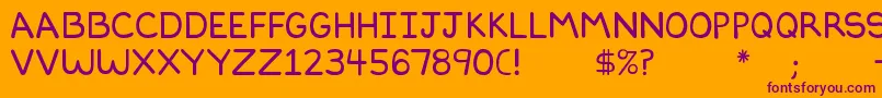 Dilbertfont2-Schriftart – Violette Schriften auf orangefarbenem Hintergrund