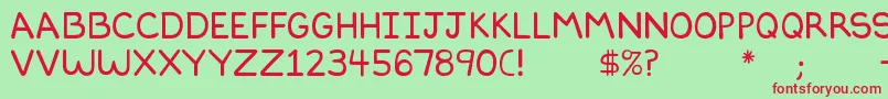 Dilbertfont2 Font – Red Fonts on Green Background