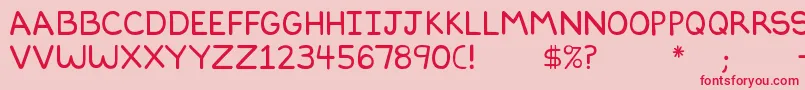 Dilbertfont2 Font – Red Fonts on Pink Background
