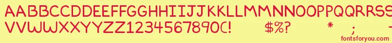 フォントDilbertfont2 – 赤い文字の黄色い背景