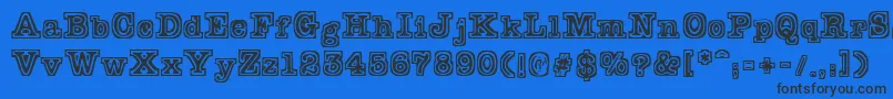 Typeb-Schriftart – Schwarze Schriften auf blauem Hintergrund