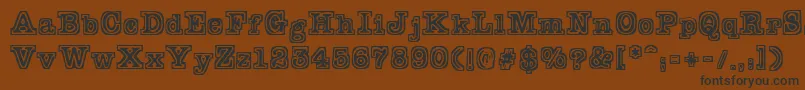 Typeb-Schriftart – Schwarze Schriften auf braunem Hintergrund