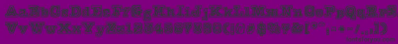 Typeb-fontti – mustat fontit violetilla taustalla