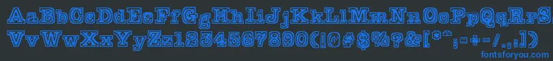 Typeb-Schriftart – Blaue Schriften auf schwarzem Hintergrund