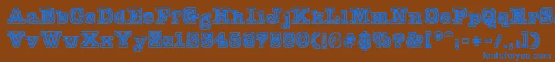 フォントTypeb – 茶色の背景に青い文字