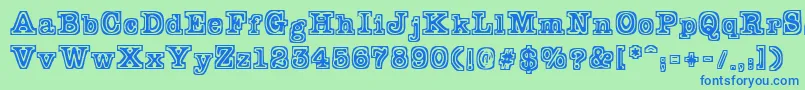 Typeb Font – Blue Fonts on Green Background