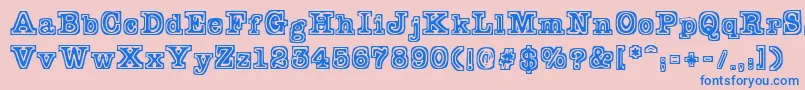 Typeb-Schriftart – Blaue Schriften auf rosa Hintergrund