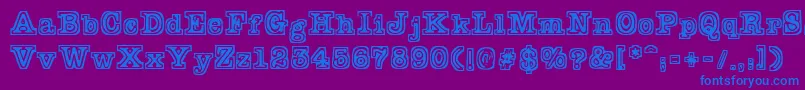 フォントTypeb – 紫色の背景に青い文字