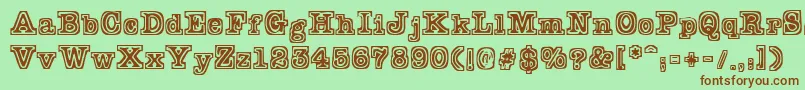 Czcionka Typeb – brązowe czcionki na zielonym tle