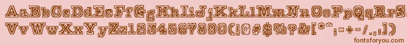 Fonte Typeb – fontes marrons em um fundo rosa