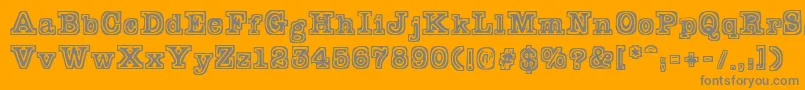 Fonte Typeb – fontes cinzas em um fundo laranja