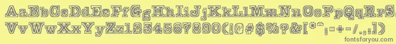 Czcionka Typeb – szare czcionki na żółtym tle