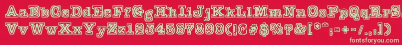 Typeb Font – Green Fonts on Red Background