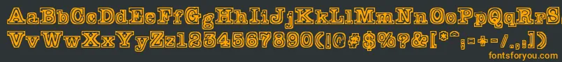フォントTypeb – 黒い背景にオレンジの文字
