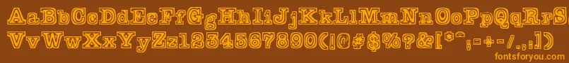 Typeb-fontti – oranssit fontit ruskealla taustalla
