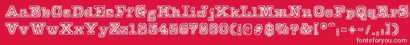 フォントTypeb – 赤い背景にピンクのフォント