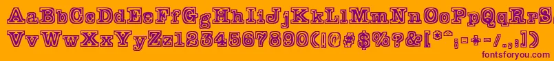 Fonte Typeb – fontes roxas em um fundo laranja