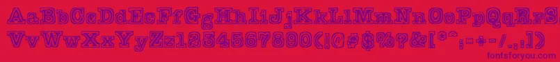 Fonte Typeb – fontes roxas em um fundo vermelho