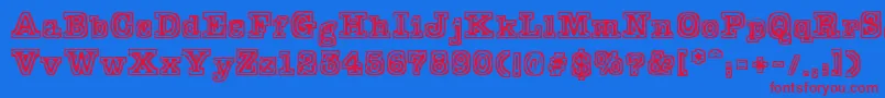 Typeb Font – Red Fonts on Blue Background