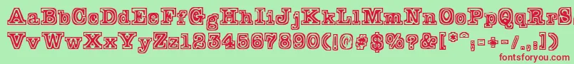 Typeb Font – Red Fonts on Green Background