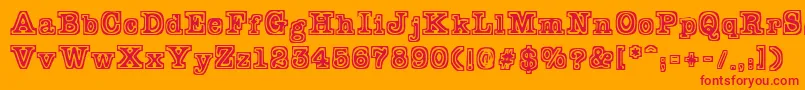 フォントTypeb – オレンジの背景に赤い文字