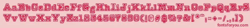 フォントTypeb – ピンクの背景に赤い文字