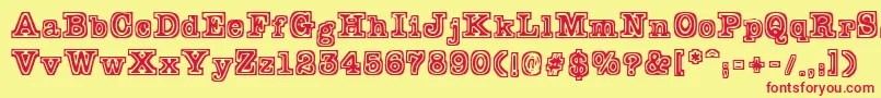 Typeb Font – Red Fonts on Yellow Background