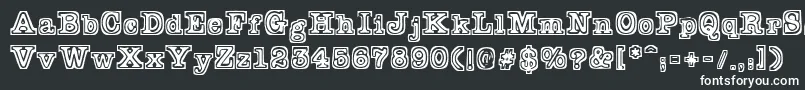 Typeb-Schriftart – Weiße Schriften auf schwarzem Hintergrund
