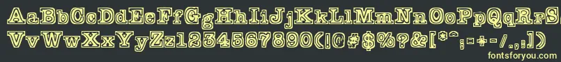 Typeb-fontti – keltaiset fontit mustalla taustalla