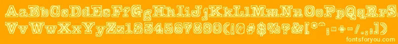 Typeb-fontti – keltaiset fontit oranssilla taustalla