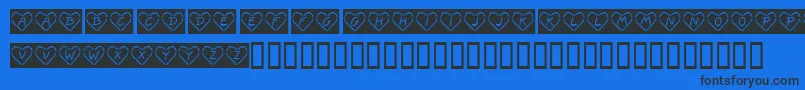 KrNeonLove Font – Black Fonts on Blue Background