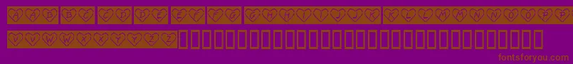 KrNeonLove Font – Brown Fonts on Purple Background