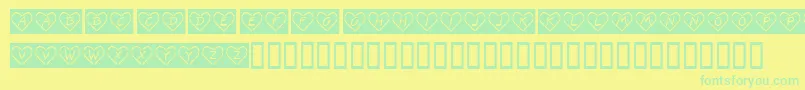 KrNeonLove Font – Green Fonts on Yellow Background