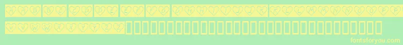 KrNeonLove Font – Yellow Fonts on Green Background