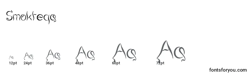 sizes of smokteqa font, smokteqa sizes