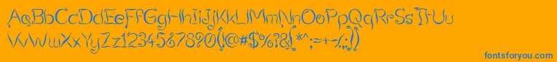 Smokteqa Font – Blue Fonts on Orange Background