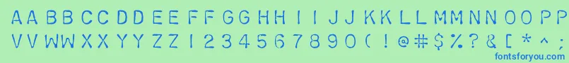 Шрифт Chromosomelight – синие шрифты на зелёном фоне