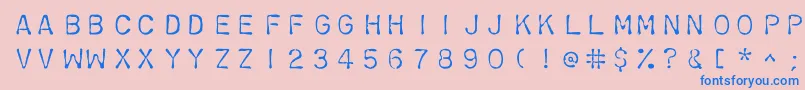 Chromosomelight-Schriftart – Blaue Schriften auf rosa Hintergrund