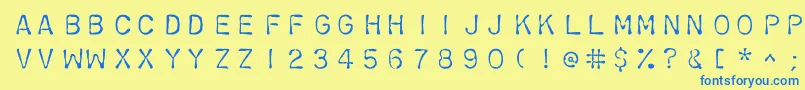 Шрифт Chromosomelight – синие шрифты на жёлтом фоне