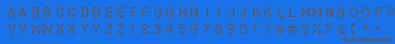 フォントChromosomelight – 茶色の文字が青い背景にあります。