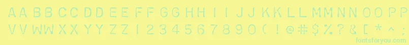 フォントChromosomelight – 黄色い背景に緑の文字