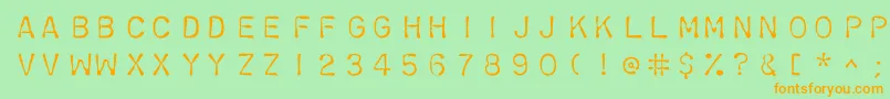 Chromosomelight-Schriftart – Orangefarbene Schriften auf grünem Hintergrund