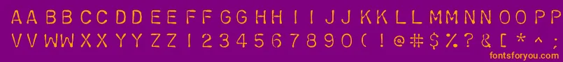 Chromosomelight-fontti – oranssit fontit violetilla taustalla